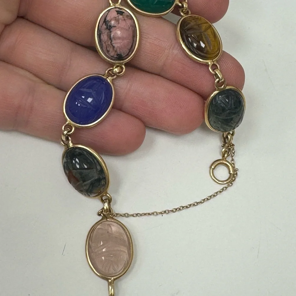 14K yellow gold multi-gemstone bracelet
